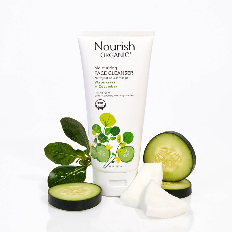 Nourish Organic Moisturizing Face Cleanser - Watercress & Cucumber - 6 fl oz