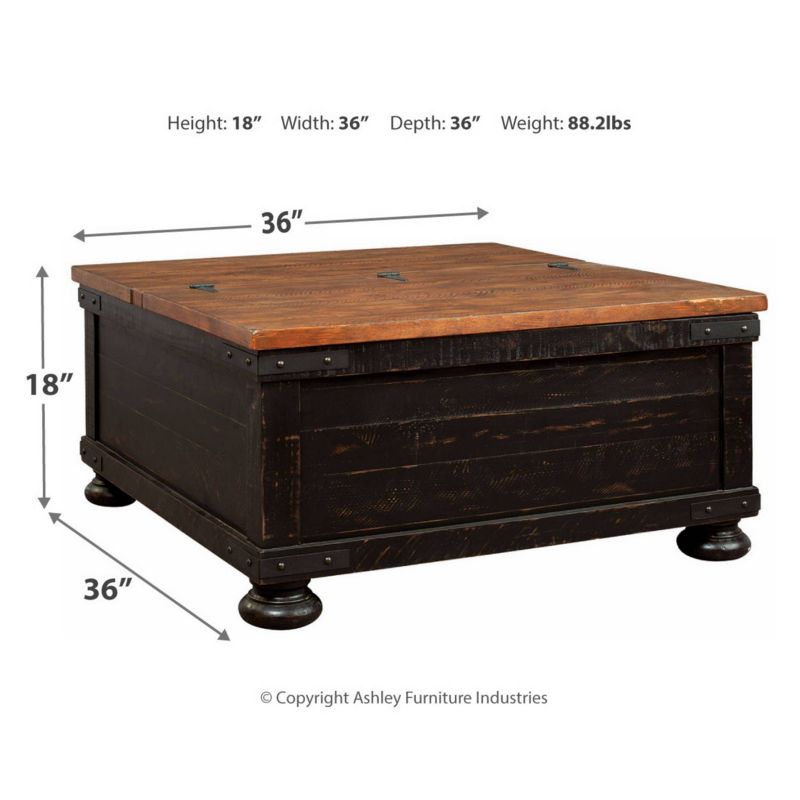 Valebeck Square Lift Top Cocktail Table Black/Brown - Signature Design by Ashley