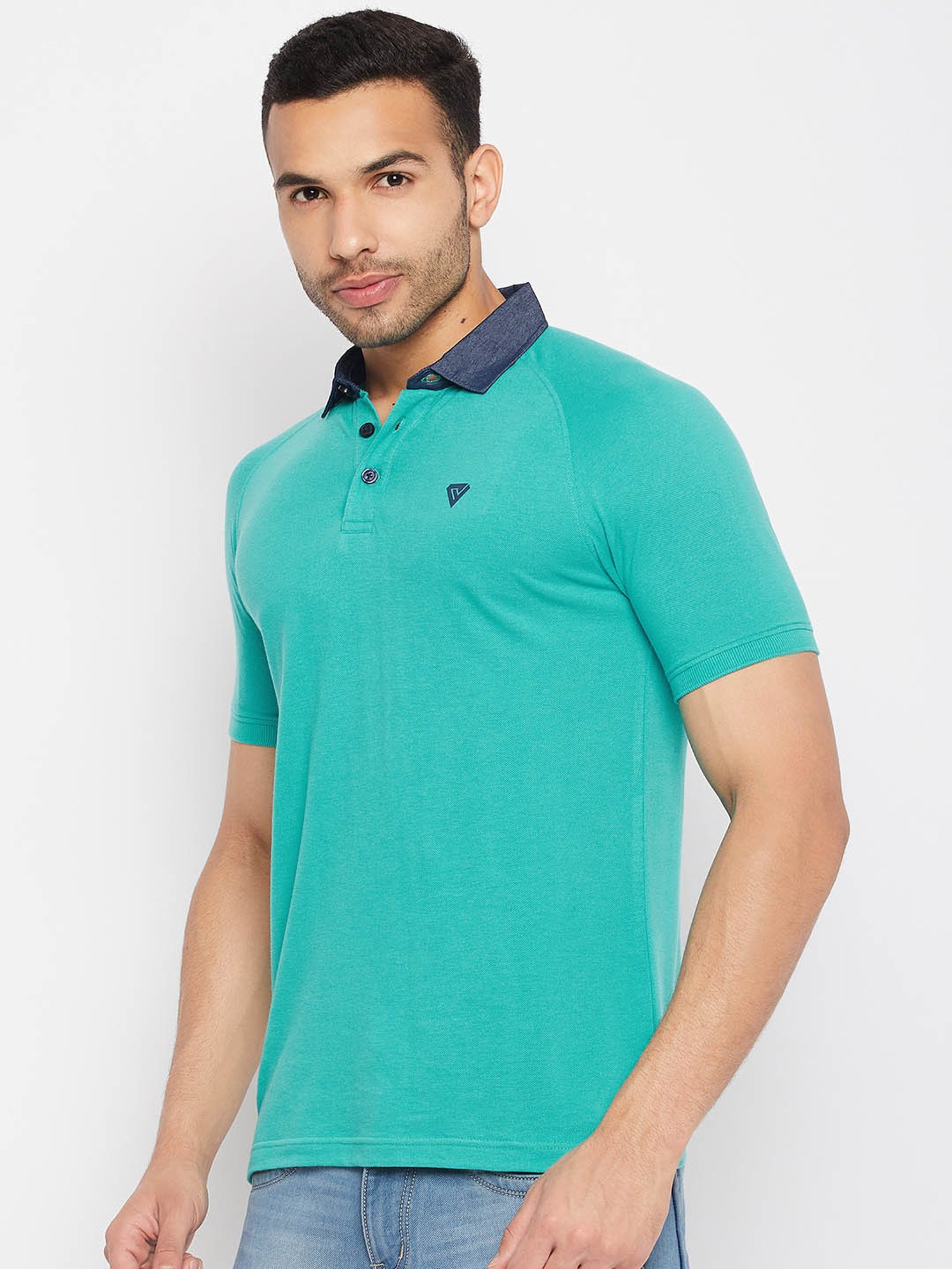 Club York Turquoise Regular fit Polo T-Shirt