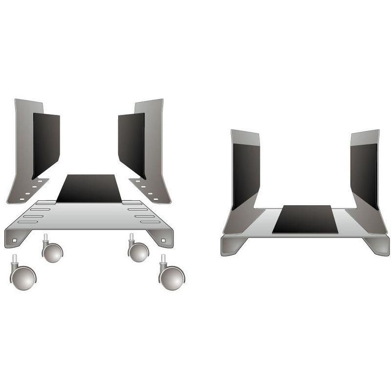 SYBA Multimedia Steel PC Stand for ATX Case with Adj. Width and 4 Caster wheels - 9.8" Width - Metal - Black