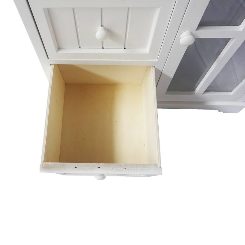 Kolczak Boho Handcrafted Mango Wood 2 Door Cabinet Light Gray - Christopher Knight Home