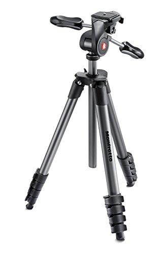 Manfrotto 5-Section Compact Advanced Aluminum Tripod, 6.61lbs Capacity, Black
