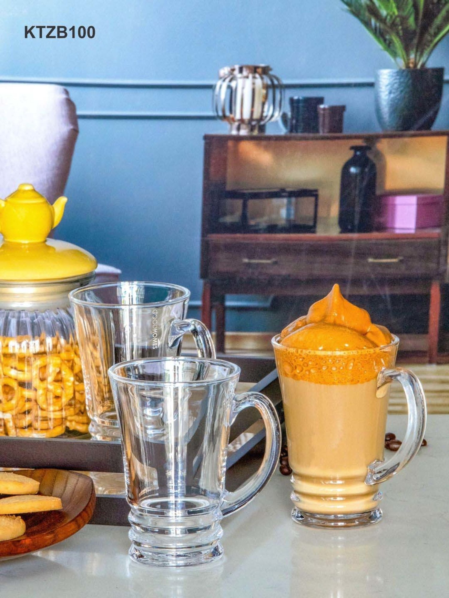 Goodhomes Transparent Glass Coffee Mug (0.22 L) - Set of 6