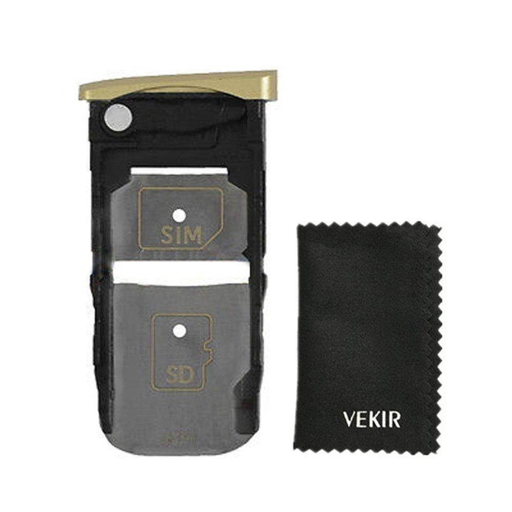 VEKIR Sim Card Tray for Motorola Moto Z Force Droid Edition XT1650(Golden)