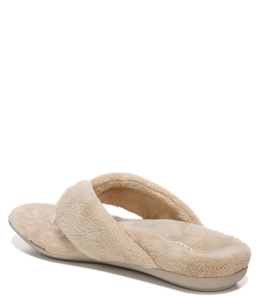 Vionic Lydia Washable Plush Terry Cloth Thong Slippers