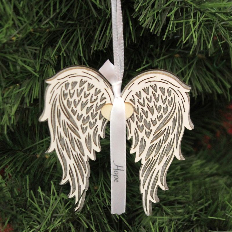 Holiday Ornament 4.0" Hope Wing Angel Support Comfort  -  Tree Ornaments