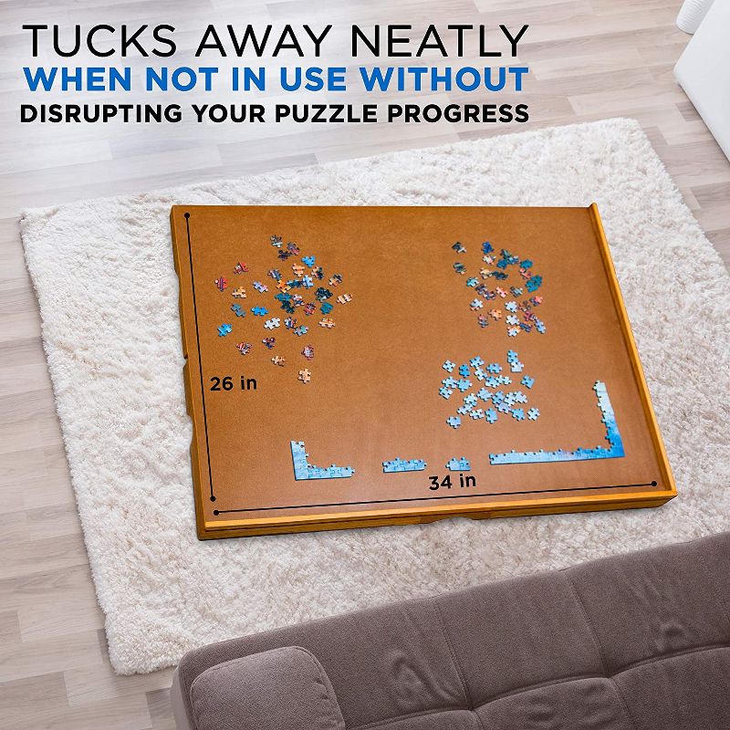 Jumbl Puzzle Board | 27" x 35" Wooden Jigsaw Puzzle Table w/ 6 Drawers | Puzzles Up to 1,500 Pieces