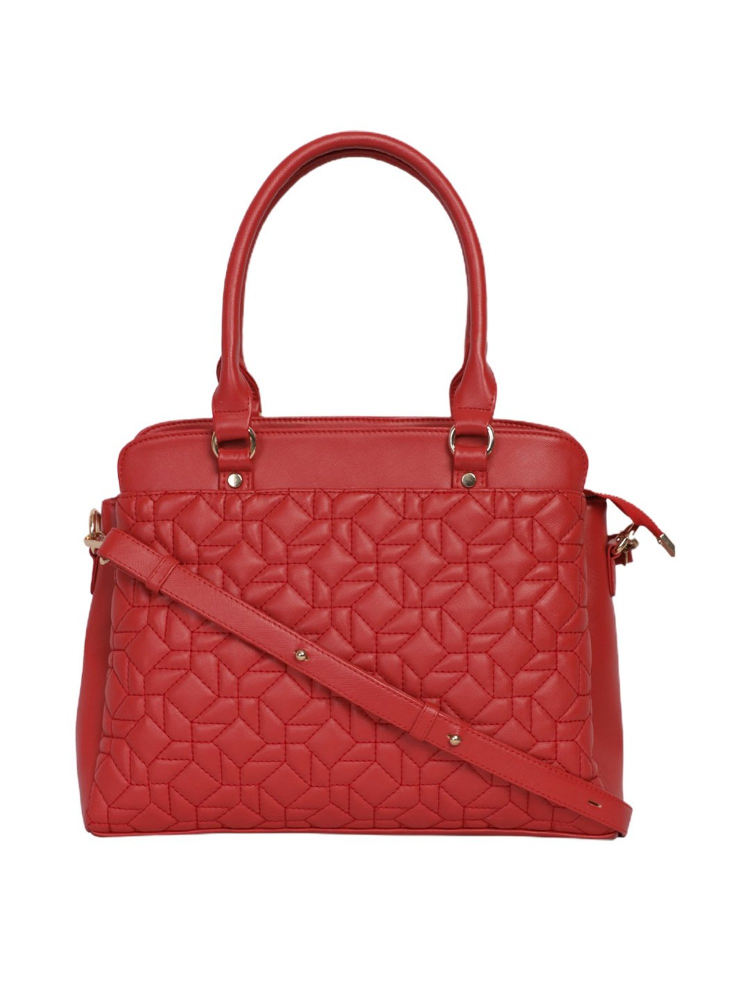 Bagsy Malone Red Textured Medium Handbag