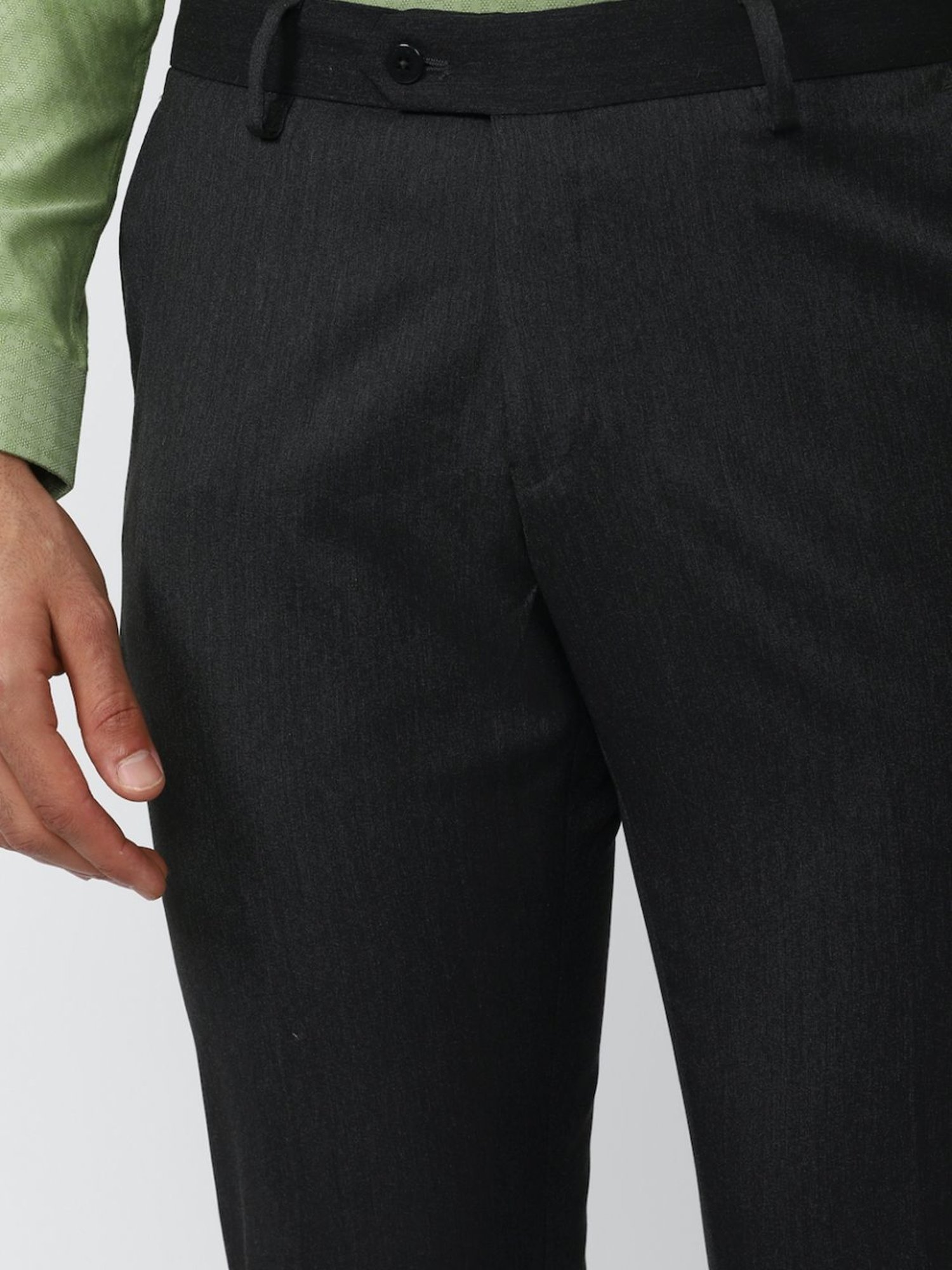 Peter England Grey Slim Fit Trousers