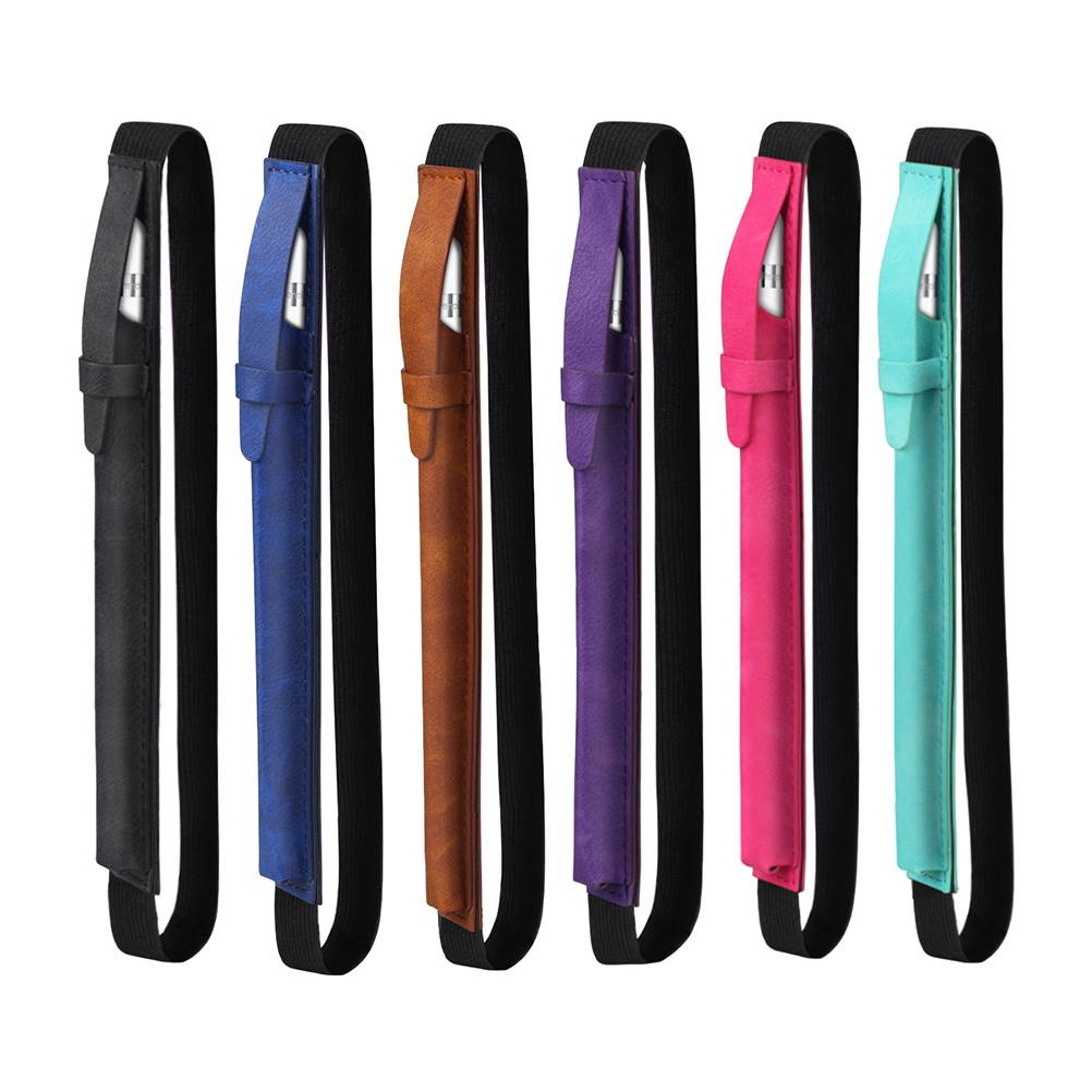 Pencil Case Holder for Apple Pencil PU Leather Elastic Pencil Pocket Sleeve Pouch Accessories for Apple iPad Pro 9.7 iPad Pro 10.5 iPad Pro 12.9 (Black)