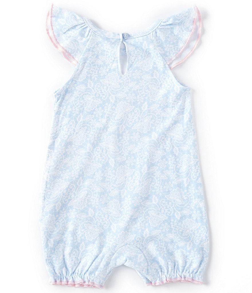 Baby Starters Baby Girls 3-12 Months Flutter-Sleeve Printed Mama's Little Bestie Romper