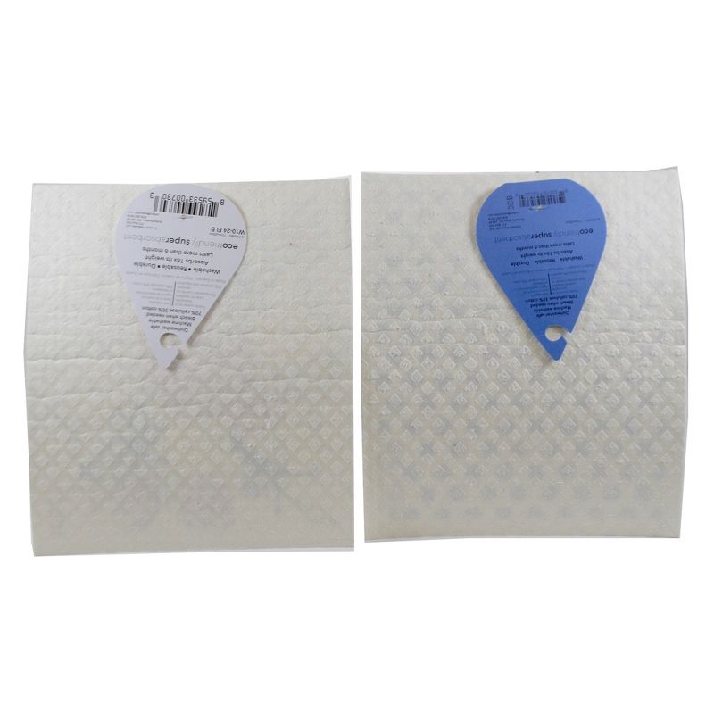 Swedish Dish Cloth 7.75" Flower Bouquet & Blue Dots Abosorbant Cleaning Cloth  -  Dish Cloth