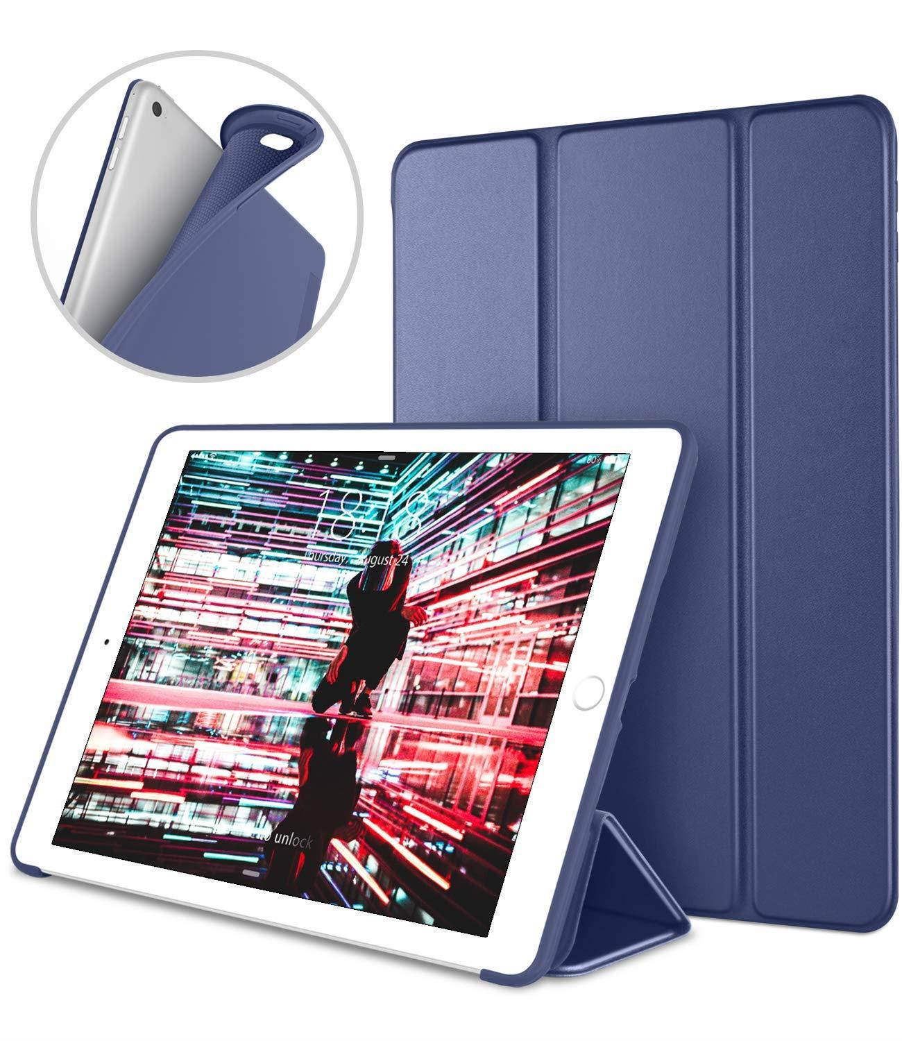 DTTO iPad Case for iPad Mini 4, [Anti-Scratch] Ultra Slim Lightweight [Auto Sleep/Wake] Smart Case Trifold Cover Stand with Flexible Soft TPU Back Cover for iPad mini4, Navy Blue