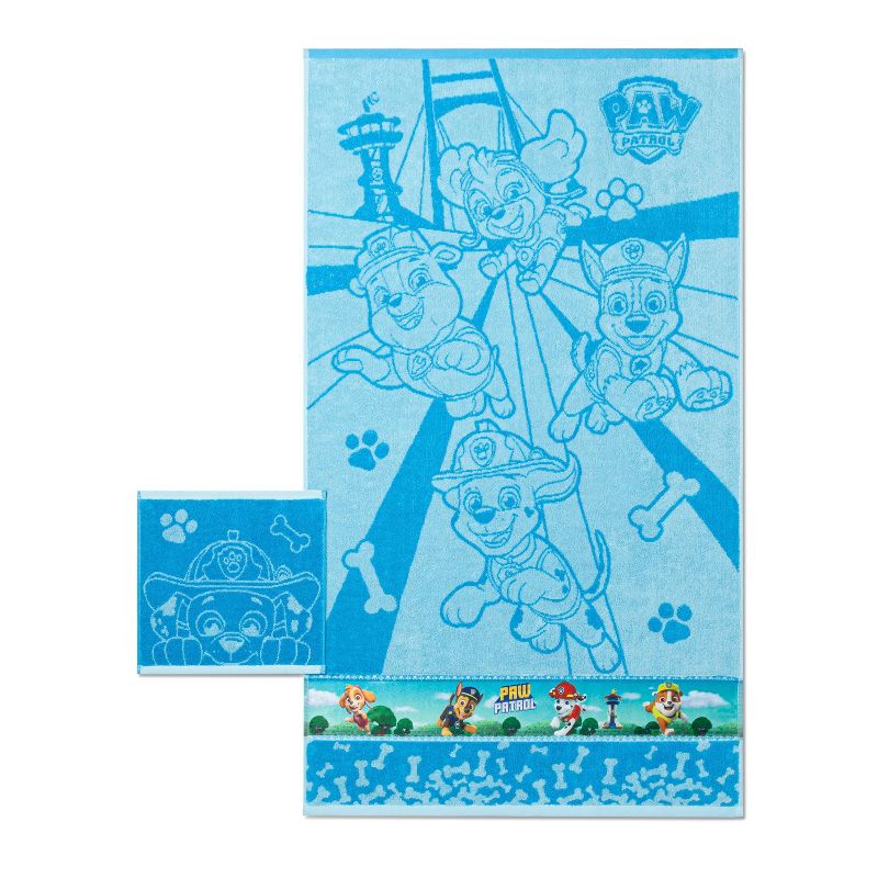 2pc PAW Patrol Power Leaps Bath Towel and Washcloth Set