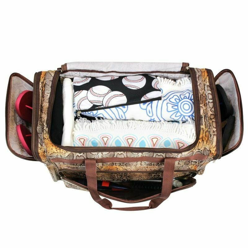 Fashionable Duffel Bag for Business Trip Camping Weekend Travel Gym Sports Brown