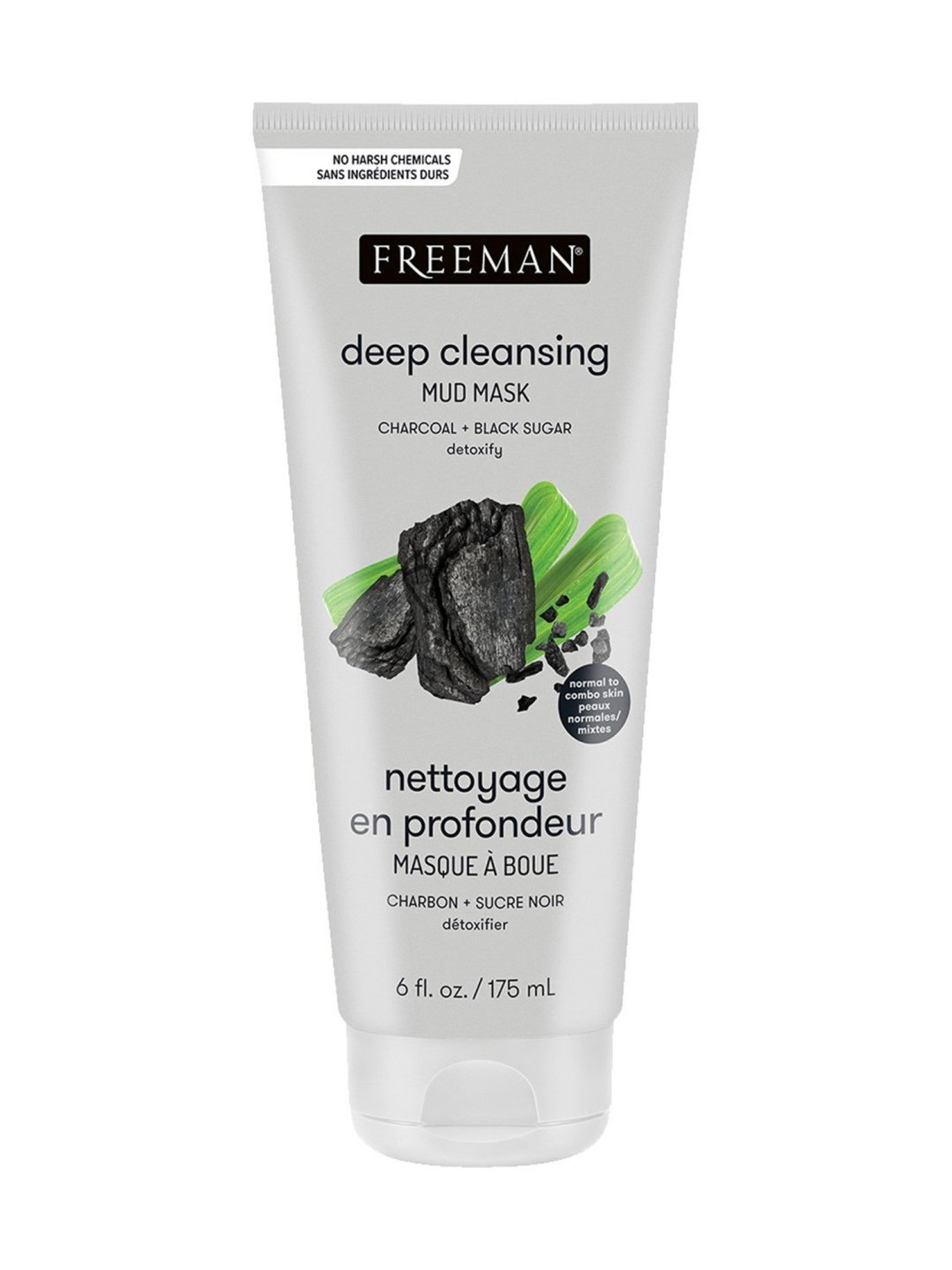 FREEMAN Charcoal + Black Sugar Deep Cleansing Mud Mask - 175 ml