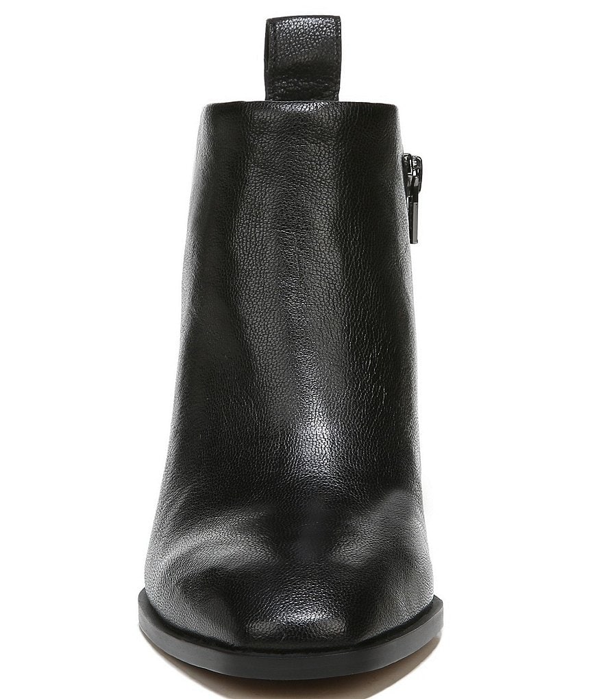 Vionic Lyssa Distressed Leather Square Toe Block Heel Booties