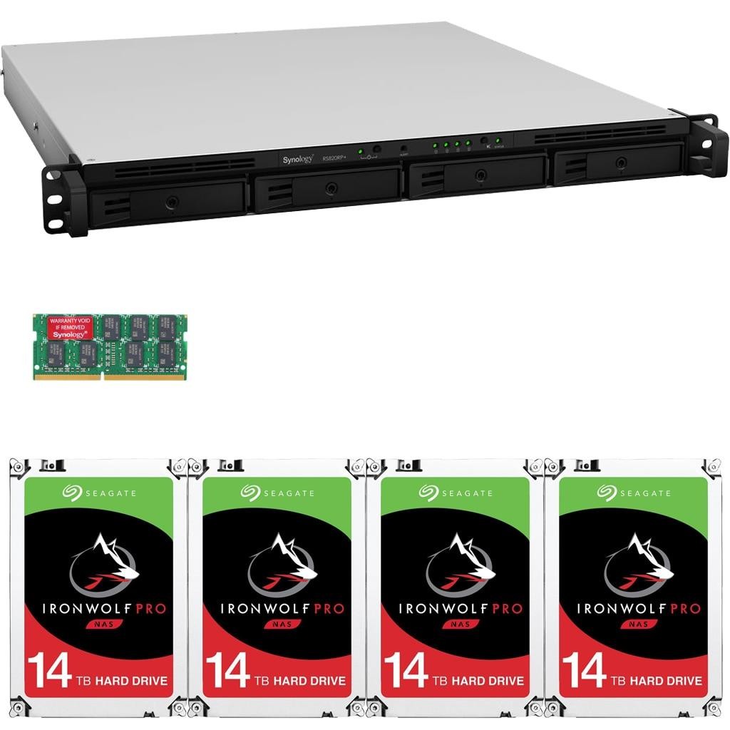 Synology RS820RP+ 4-Bay RackStation NAS with 18GB RAM 24TB (4x6TB) of Seagate Ironwolf PRO NAS Drives Fully Assembled Tested By CustomTechSales