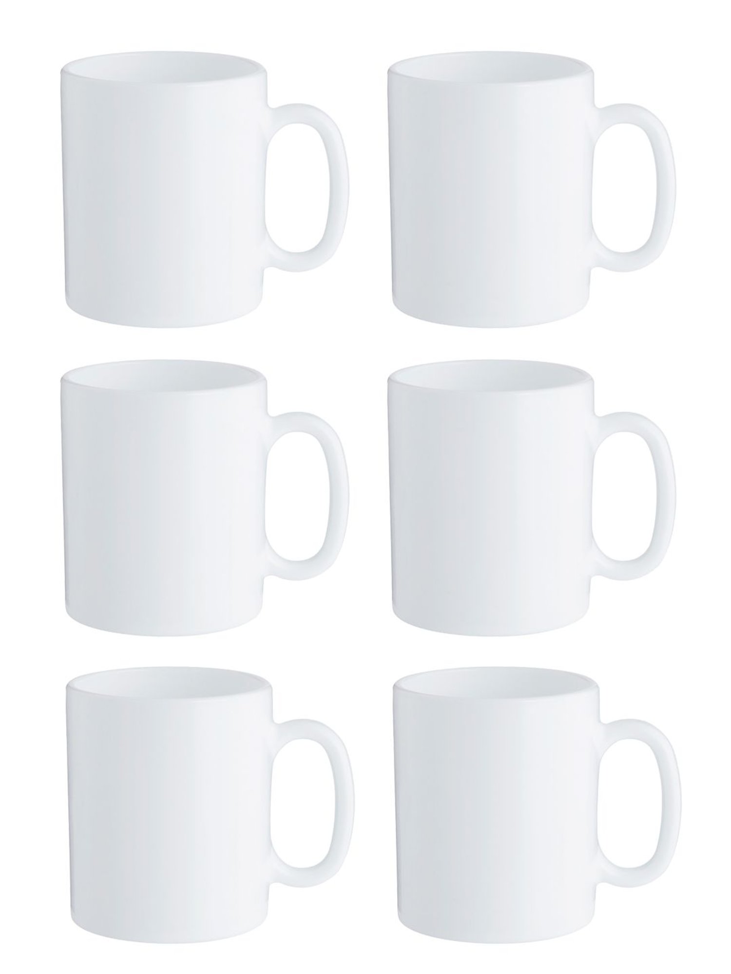 Luminarc White Opalware Coffee Mugs (320 ml) - Set of 6