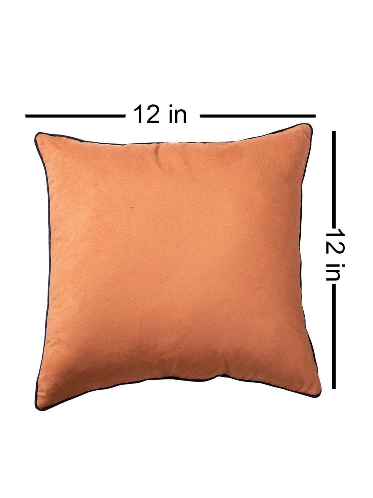 Nestroots Solid Orange Polyester Cushion Cover