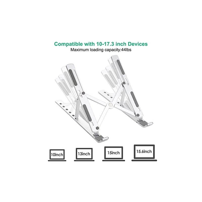 Laptop Stand,  6 Angles Adjustable Laptop Holder Laptop Riser Compatible with 10-16inch Laptops, Aluminum Ventilated Adjustable Laptop Stand for Desk for MacBook, HP, Lenovo, DELL, Sony, iPad