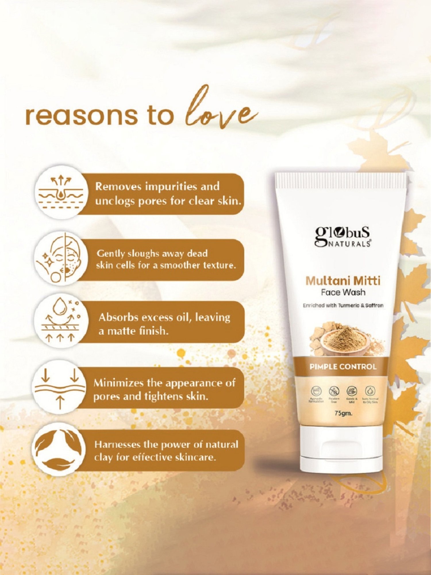 Globus Naturals Herbal Pimple Clear & Multani Mitti Face Wash Combo