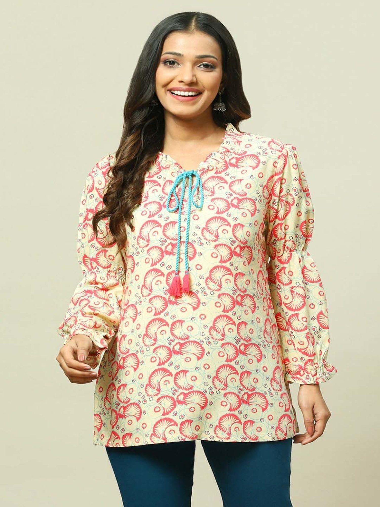 Rangriti Yellow Printed Top