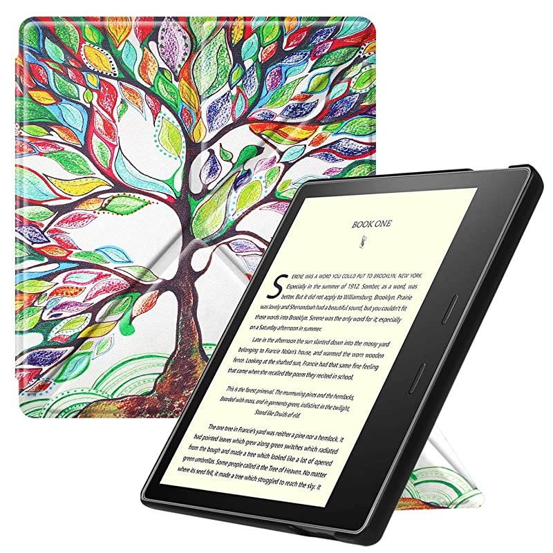 Origami Case for AllNew Kindle Oasis 10th Generation 2019 Release and 9th Generation 2017 Release Slim Fit Stand Cover Support Hands Free Reading with Auto Wake Sleep Love Tree