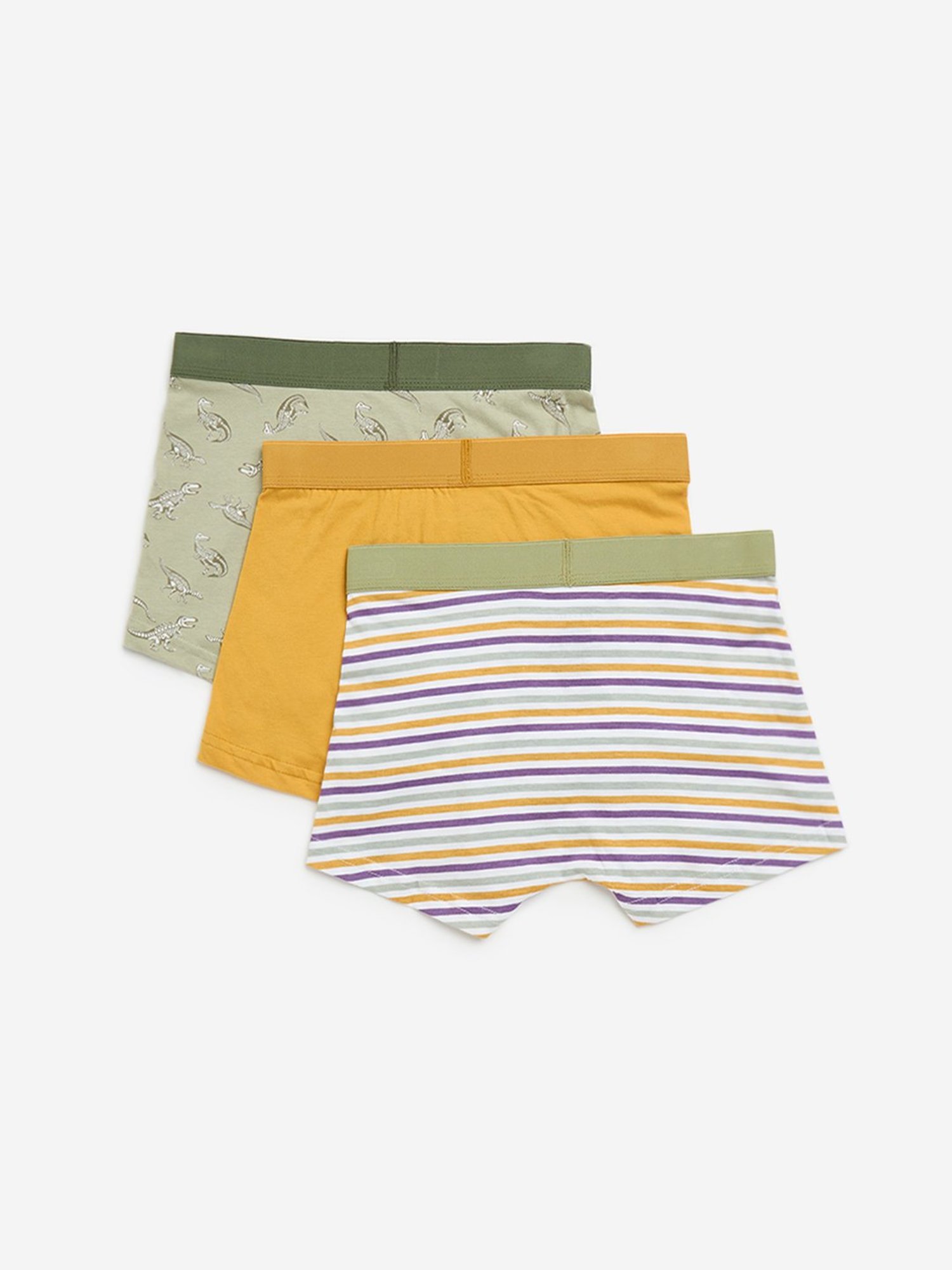 Y&F Kids by Westside Light Green Cotton Briefs - Pack of 3
