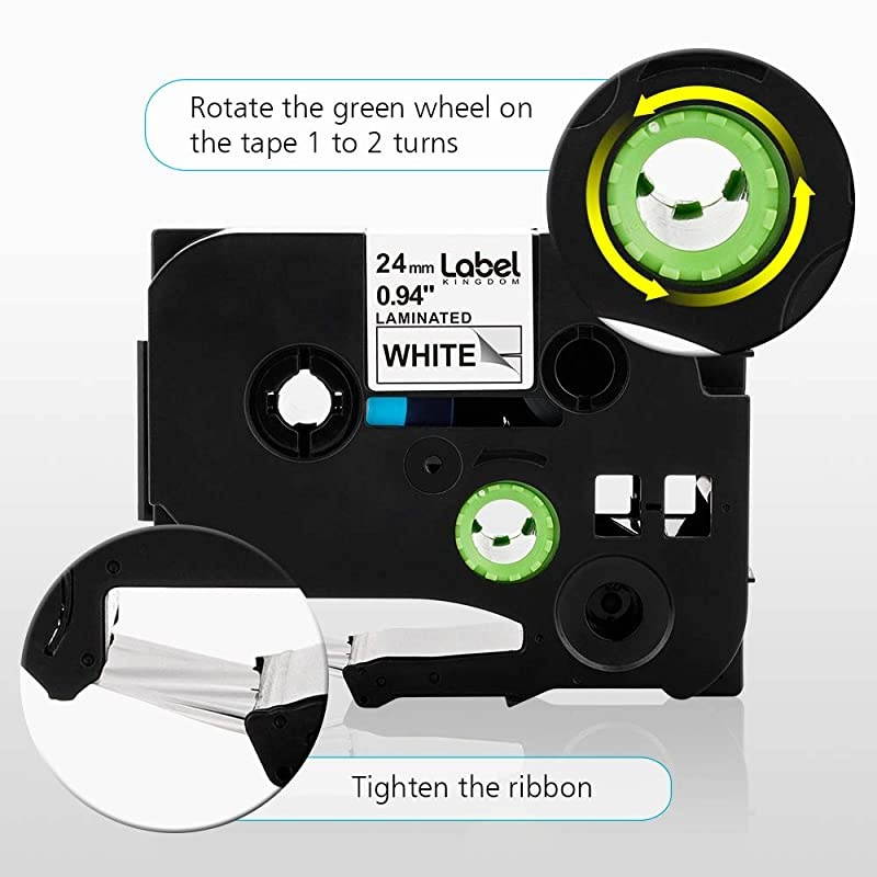Compatible Label Tape Replacement for Brother Label Maker Tape TZe-251 TZe-151 TZe-451 TZe-651 24mm TZe Tape for P-Touch PT-D600 PT-P700 PTP750W PT2730 ( Clear, White, Yellow, Red, 4-Pack )