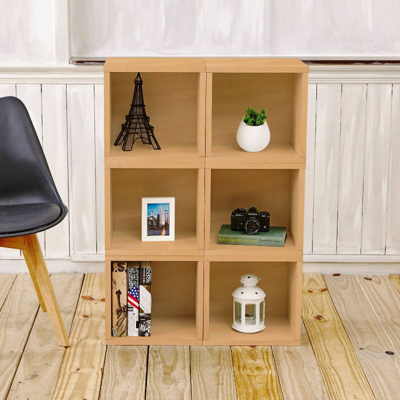 Way Basics Stackable Eco Cube Storage Cubby Organizer Natural Wood Grain