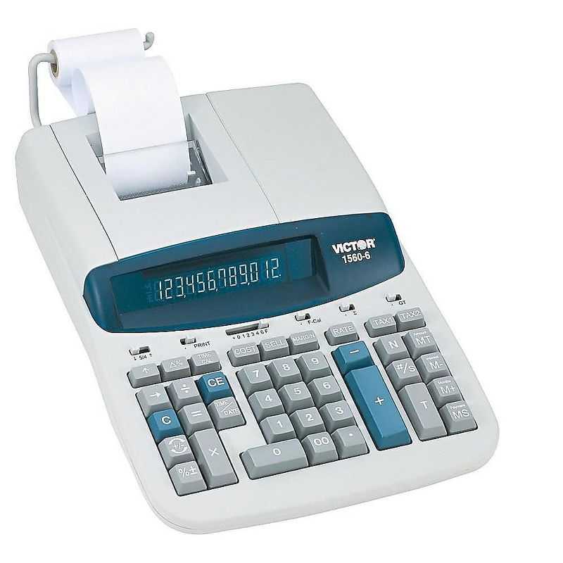 Victor 1560-6 Two-Color Ribbon Printing Calculator Black/Red Print 5.2 Lines/Sec 15606