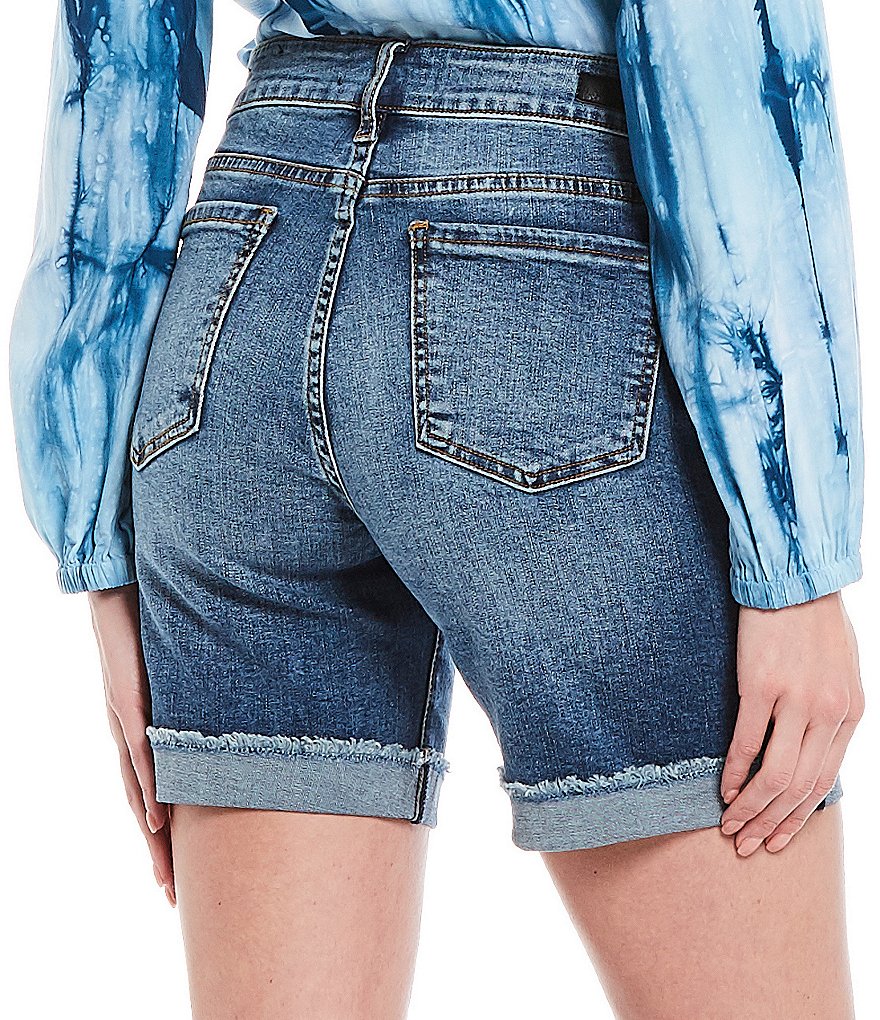 KUT from the Kloth Catherine Destruction Detail Roll-Up Fray Hem Shorts