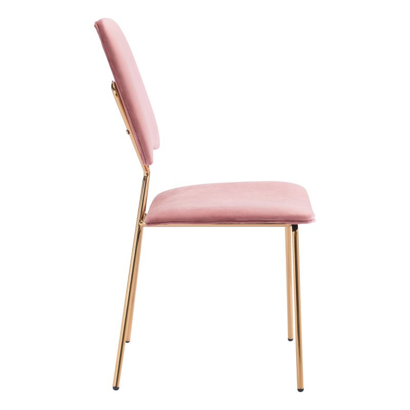 Set of 2 Cecilia Dining Chairs Pink/Gold - ZM Home