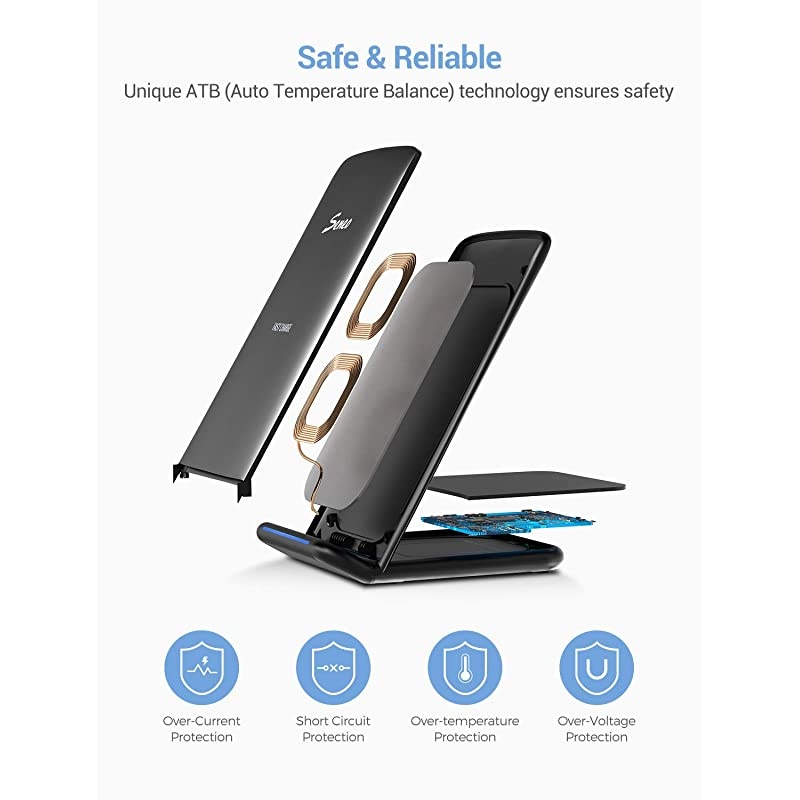 10W Wireless Charger QiCertified for iPhone 1111 Pro MaxXRXS MAXX8Plus FastCharging Stand for Galaxy Note10S10S10S9S9+Note9 Standard for Google Pixel 3 LG V30V40 No Adapter
