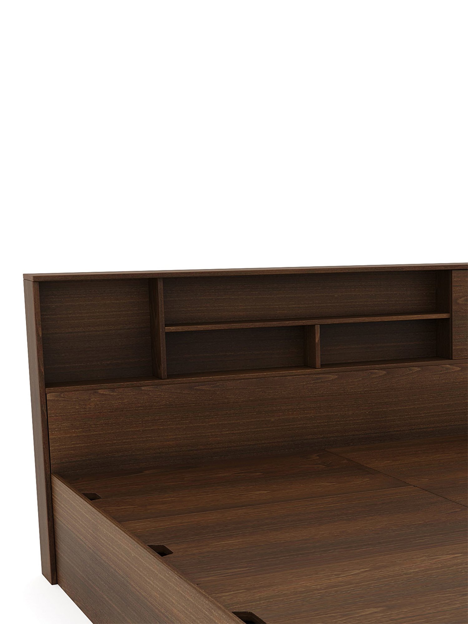 Nilkamal Mozart Walnut Brown Engineered Wood King Bed with Storage