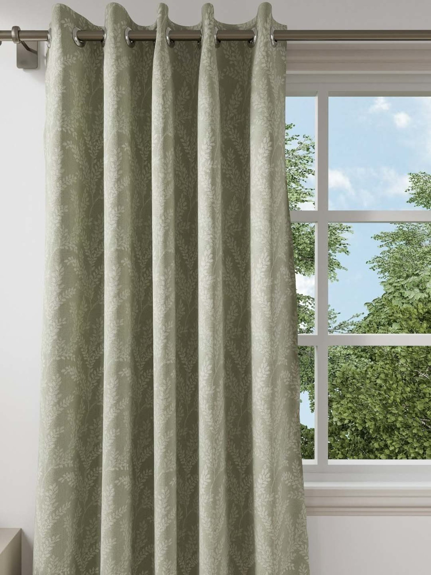 DDecor Green Abstract Polyester 7 ft Door Curtain