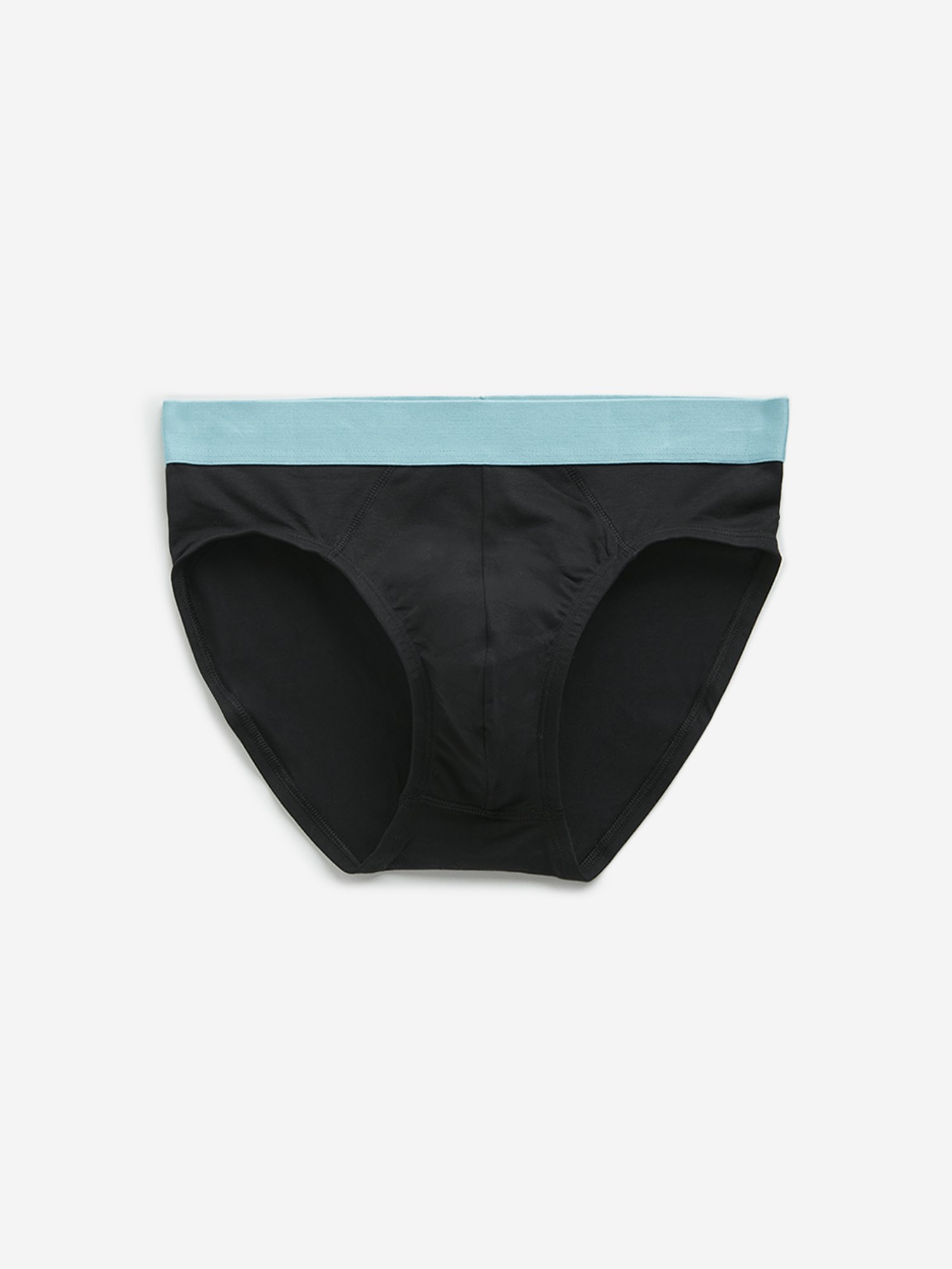 WES Lounge by Westside Black Solid Cotton Blend Briefs - Pack of 3