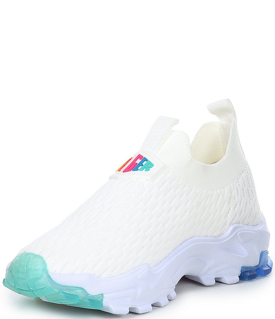 Kurt Geiger London Girl's Mini Lettie Knit Slip-On Rainbow Sole Sneakers (Youth)