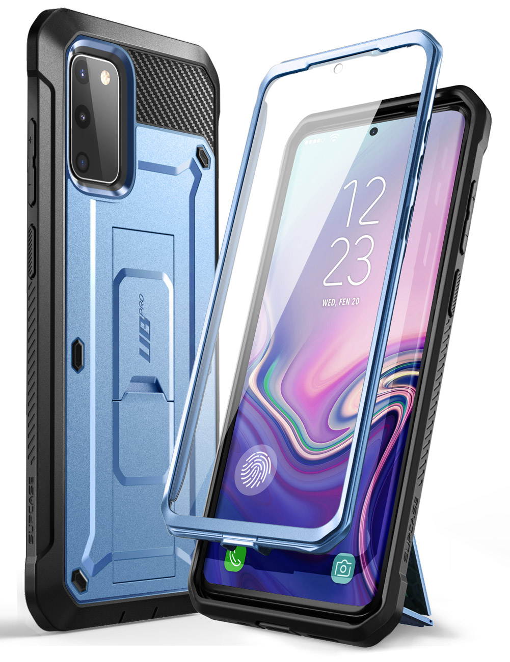 Unicorn Beetle Pro Series Designed for Samsung Galaxy S20 FE 5G Case (2020 Release), Full-Body Dual Layer Rugged Holster & Kickstand Case with Built-in Screen Protector (Black)