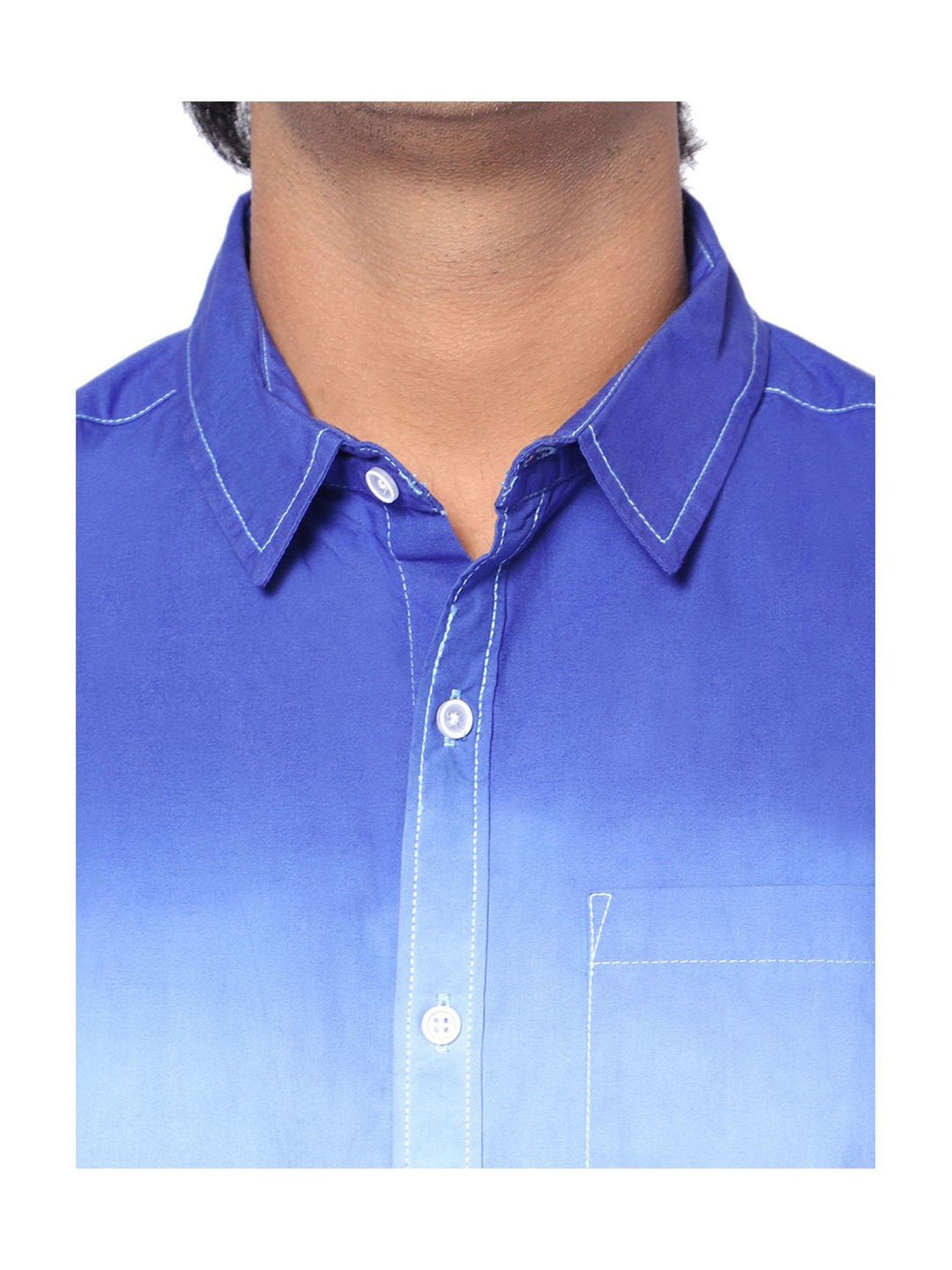 TeenTrums Boys White & Blue Tie & Dye Shirt