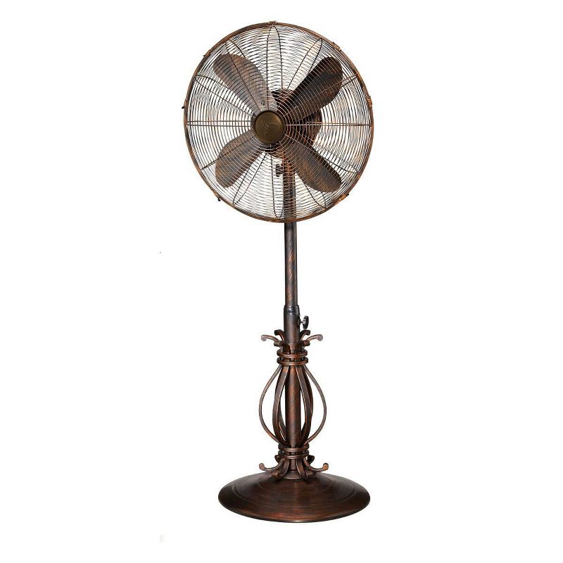 DecoBREEZE DBF1080 Electric Oscillating 3 Speed Air Circulating Adjustable Height Outdoor Pedestal Fan with Quite Motor, Prestigious Brown