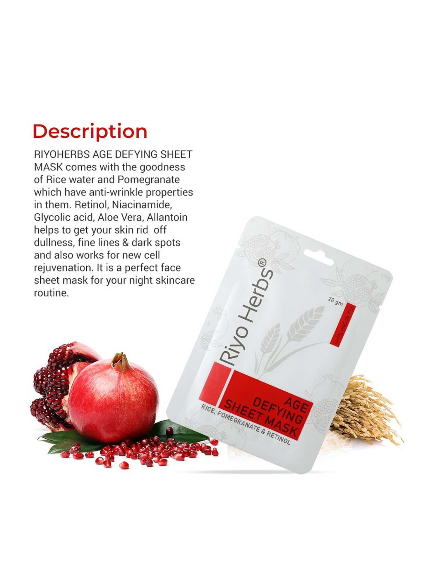 Riyo Herbs Age Defying Sheet Mask - 20 gm