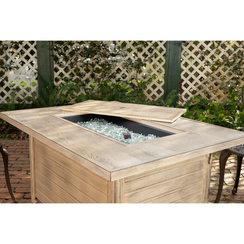 Sawyer Driftwood Rectangle Aluminum LPG Fire Pit - Fire Sense