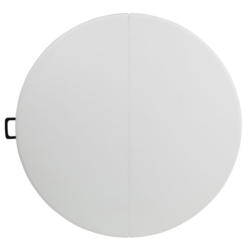 Flash Furniture 4-Foot Round Bi-Fold Granite White Plastic Banquet and Event Folding Table with Carrying Handle