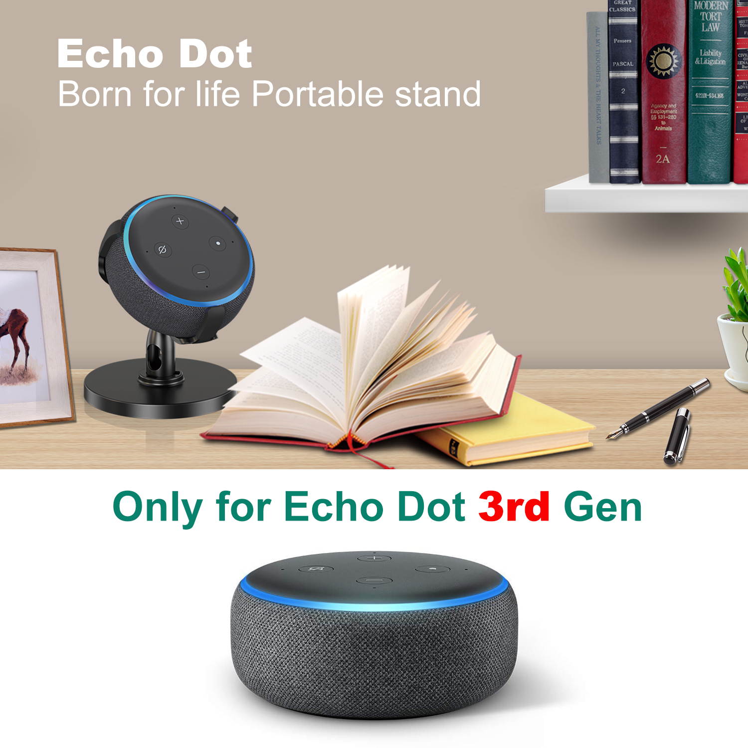 Amazon Echo Dot 3rd Desktop Stand 360&deg; Adjustable Smart Home Speaker Accessory Stand