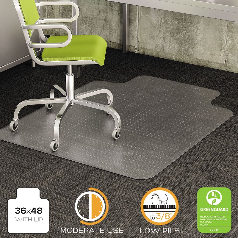 3'x4' Rectangle Solid Office Chair Mat Clear - Deflecto