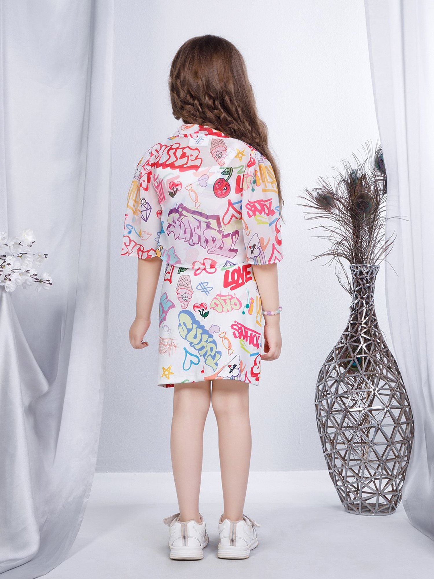 Peppermint Kids Multicolor Printed Dress