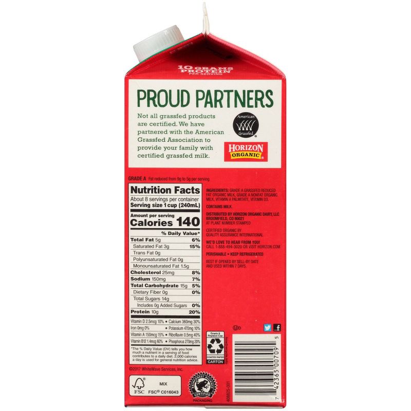 Horizon Organic Grassfed 2% Milk - 0.5gal