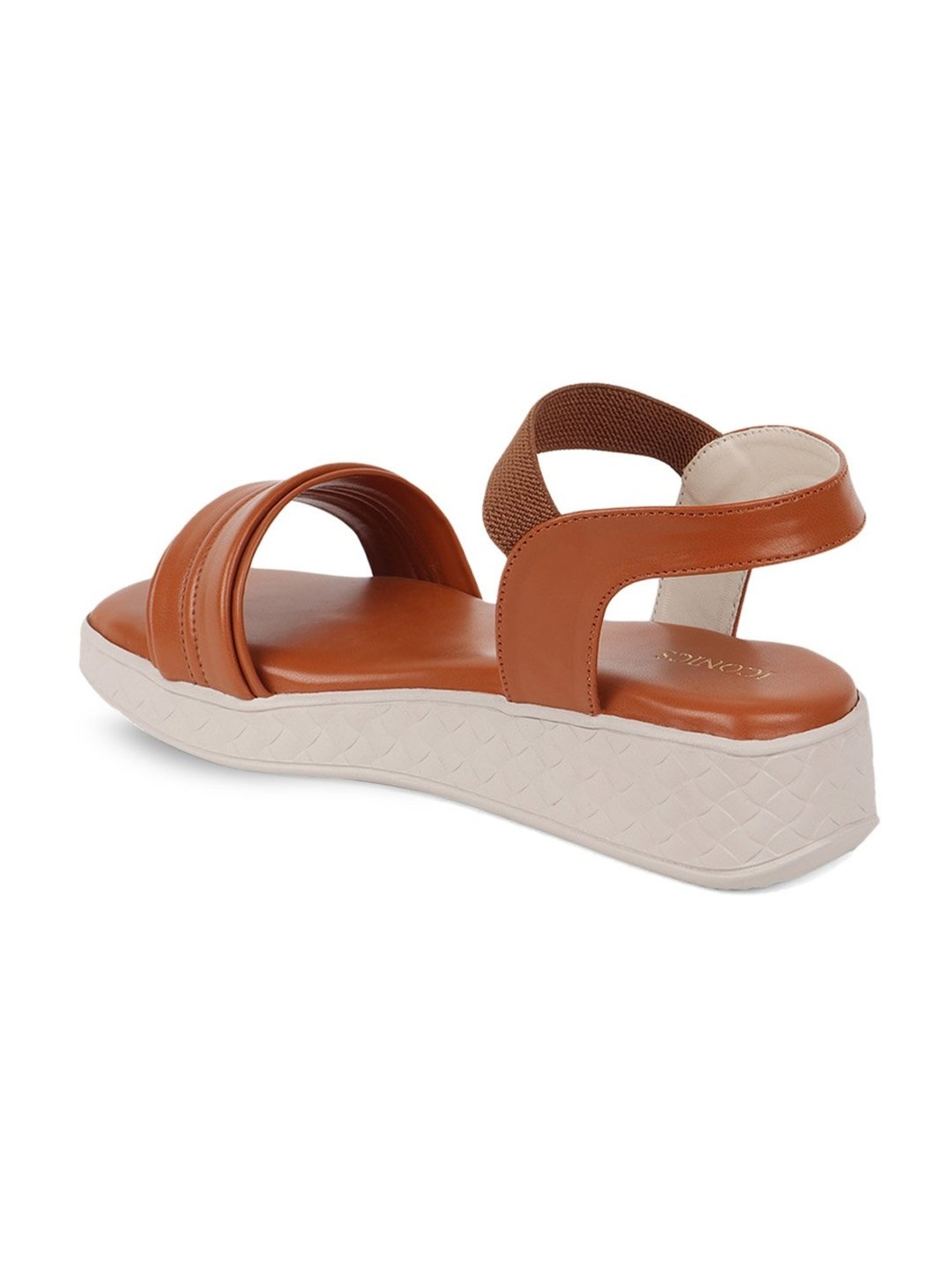 Iconics Women's Tan Ankle Strap Wedges